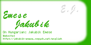 emese jakubik business card